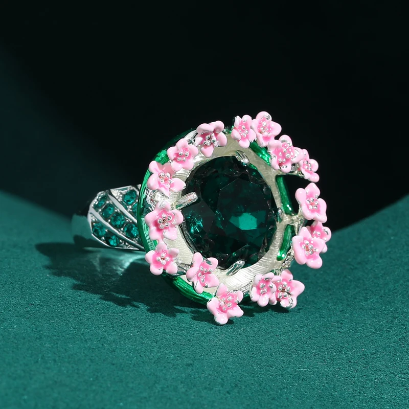 Vintage Round Emerald Green Crystal Rings Pink Peach Flower Natural Rhinestone Jewelry New 2026 Birthday Gifts For Kids
Vintage Round Emerald Green Crystal Rings Pink Peach Flower Natural Rhinestone Jewelry New 2026 Birthday Gifts For Kids