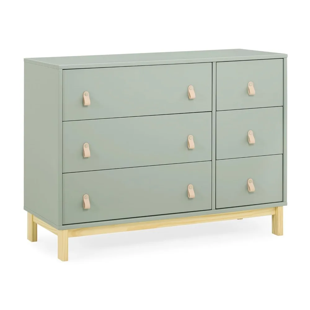 6 Drawer Dresser with Leather Pulls and Interlocking Drawers - Greenguard Gold Certified, Sage Green w/Natura
6 Drawer Dresser with Leather Pulls and Interlocking Drawers - Greenguard Gold Certified, Sage Green w/Natura