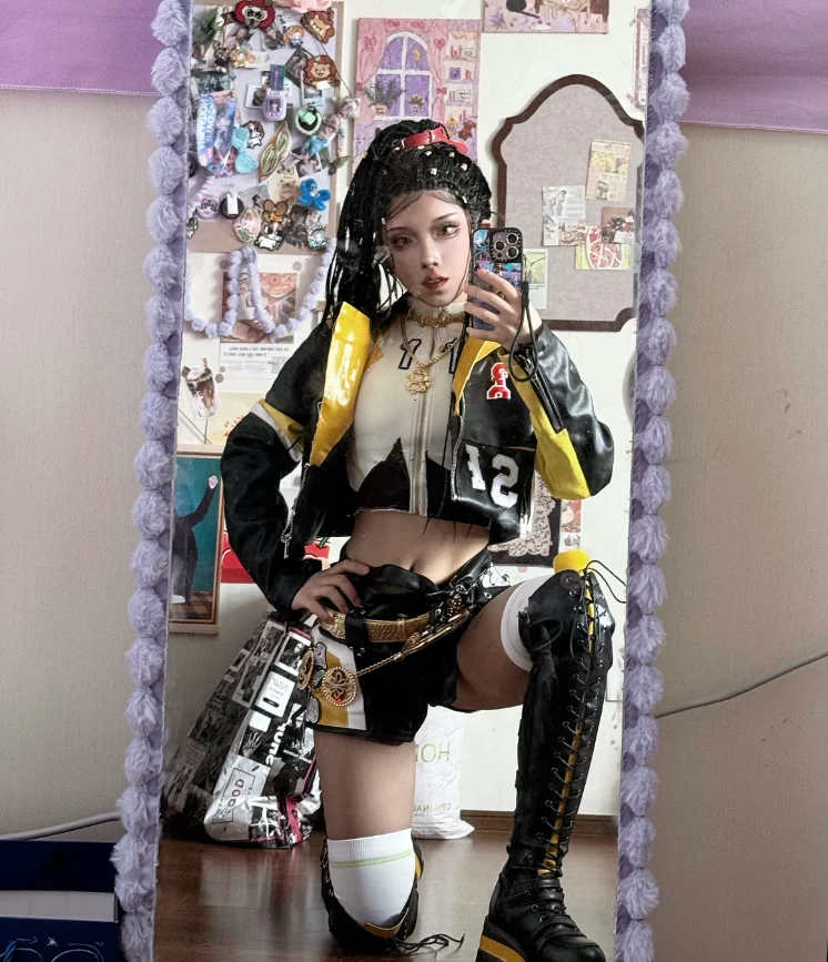 Game Identity V Patricia Dorval Enchantress SRE team Cosplay Costume fashionable daily leather coat pants prop Halloween uniform
Game Identity V Patricia Dorval Enchantress SRE team Cosplay Costume fashionable daily leather coat pants prop Halloween uniform