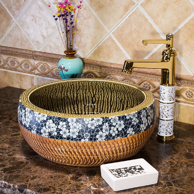 Europe Vintage Style Ceramic Art Basin Sinks Counter Top Wash Basin Bathroom Vessel Sinks Vanities colorful ceramic sink
Europe Vintage Style Ceramic Art Basin Sinks Counter Top Wash Basin Bathroom Vessel Sinks Vanities colorful ceramic sink