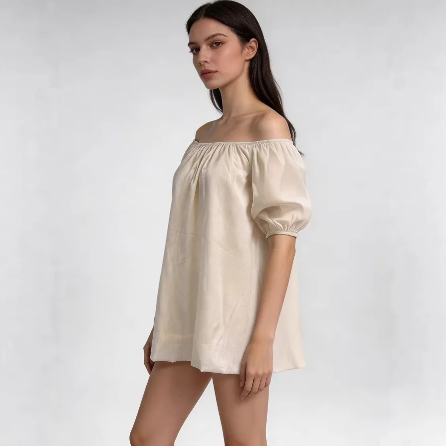 【New style】New hot-selling women's clothing, hot one-shoulder, solid color, bubble sleeves, short-sleeved dress
【New style】New hot-selling women's clothing, hot one-shoulder, solid color, bubble sleeves, short-sleeved dress