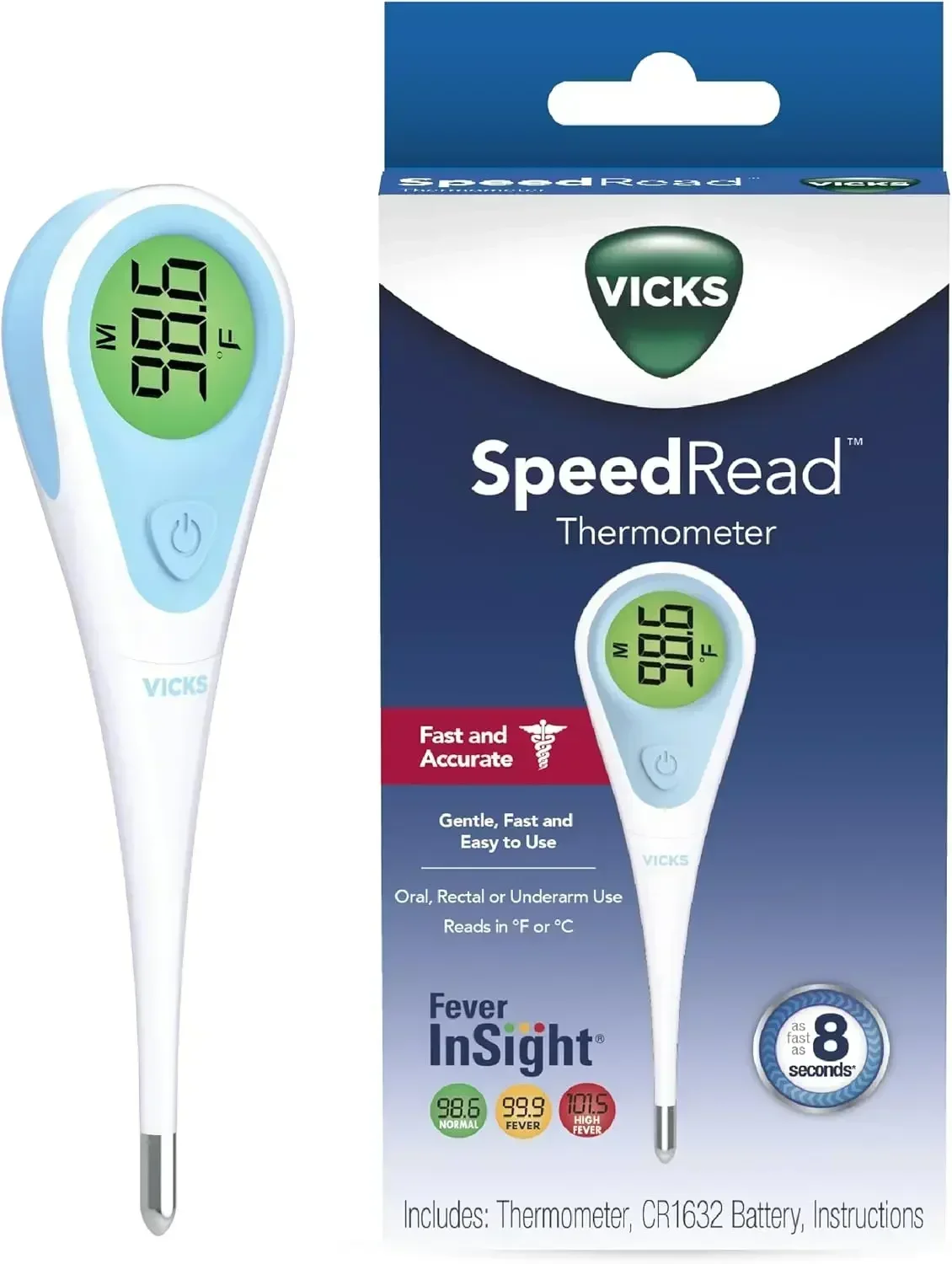 SpeedRead Digital Thermometer for Baby, Kids & Adults, Color-Coded Readings, Oral, Baby Rectal Thermometer or Under The Arm, Wat
SpeedRead Digital Thermometer for Baby, Kids & Adults, Color-Coded Readings, Oral, Baby Rectal Thermometer or Under The Arm, Wat