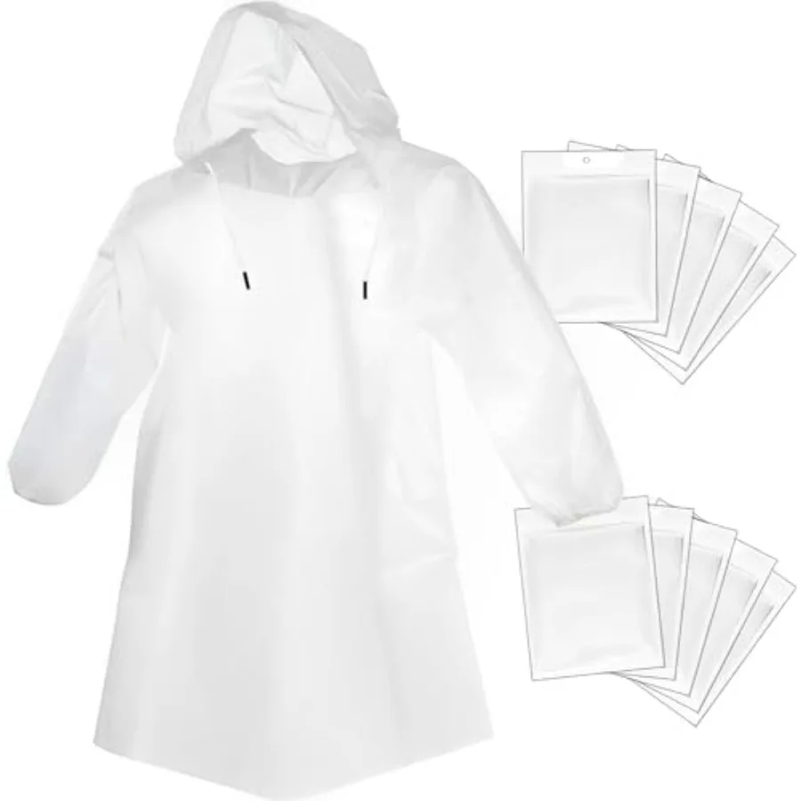 Rain Ponchos Disposable for Adults Women, Clear Family Pack Raincoats with Hood Sleeves for Disney Travel
Rain Ponchos Disposable for Adults Women, Clear Family Pack Raincoats with Hood Sleeves for Disney Travel
