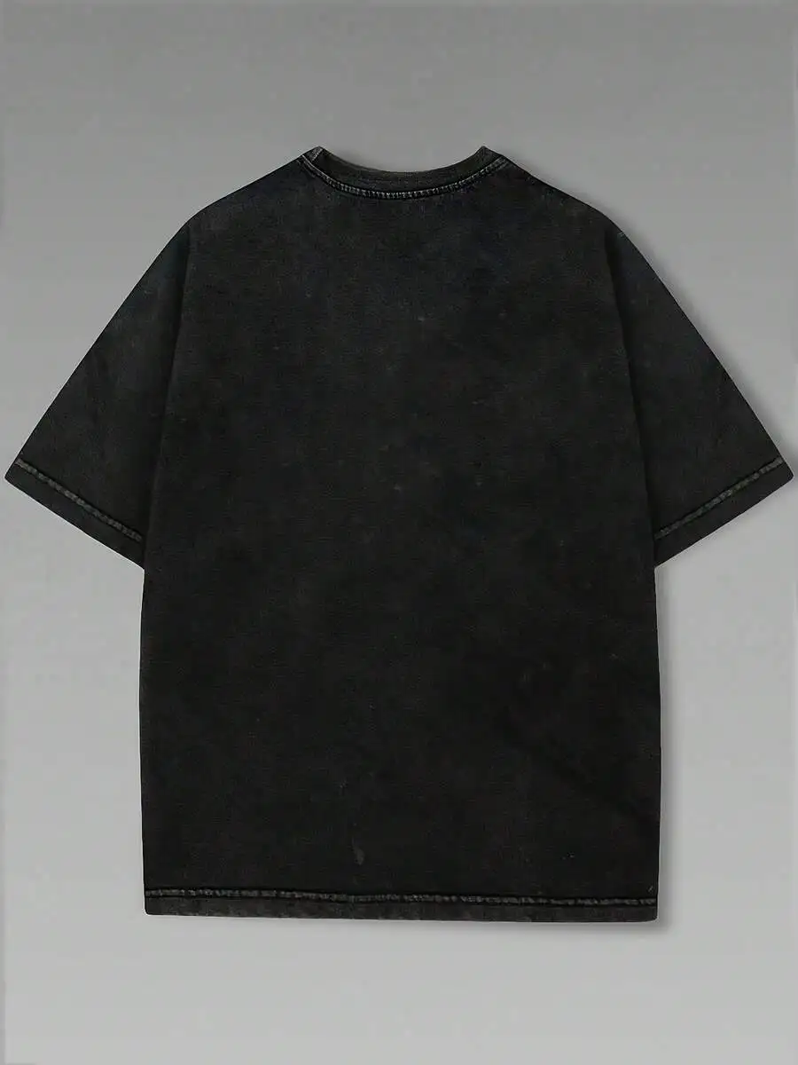 Womens Loose Round Neck Short Sleeve Washed Black Tee
Womens Loose Round Neck Short Sleeve Washed Black Tee