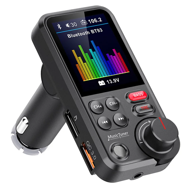 FM Transmitter 1.8 Inch Color Screen Wireless Handsfree Car Kit QC3.0 Fast Charging Treble Bass Sound Car Mp3 Player
FM Transmitter 1.8 Inch Color Screen Wireless Handsfree Car Kit QC3.0 Fast Charging Treble Bass Sound Car Mp3 Player