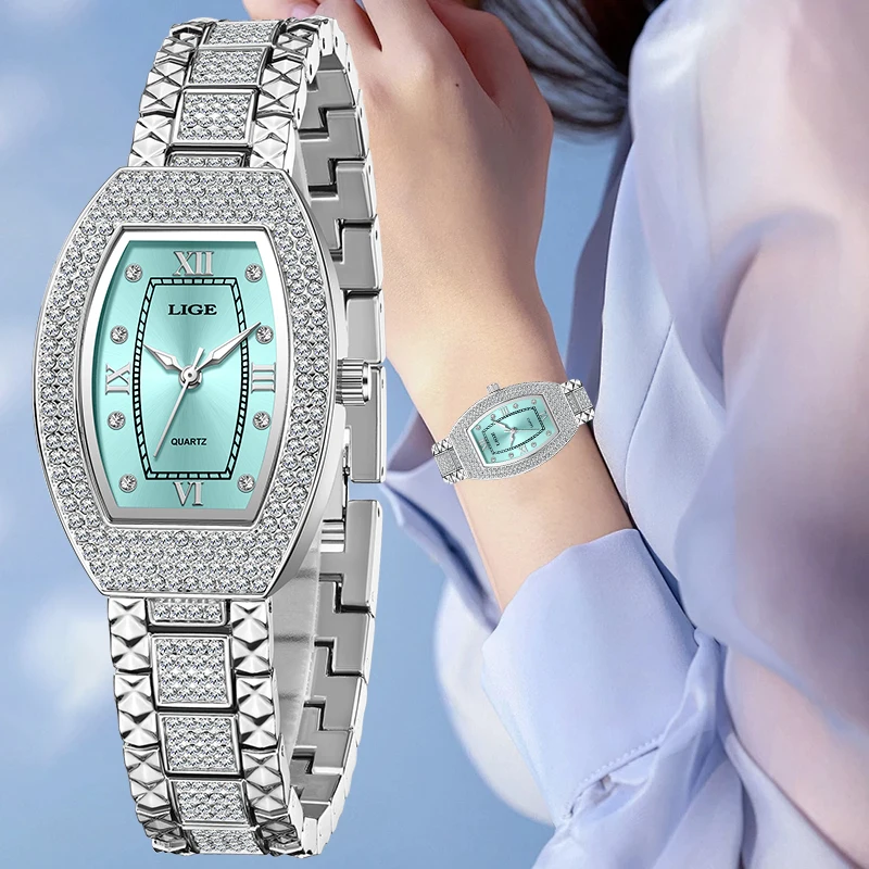 LIGE Elegant Quartz Watches for Woman Luxury Stainless Band Tonneau Dial Waterproof Diamond Fashion Classic Women's Wristwatches
LIGE Elegant Quartz Watches for Woman Luxury Stainless Band Tonneau Dial Waterproof Diamond Fashion Classic Women's Wristwatches