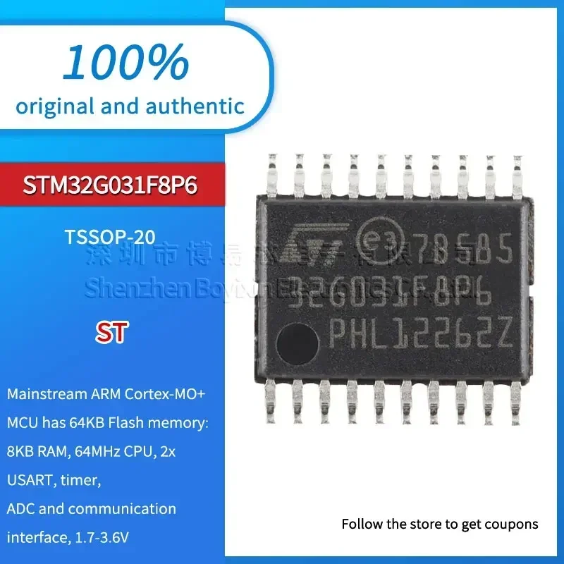 STM32G031F8P6 Black casing
STM32G031F8P6 Black casing