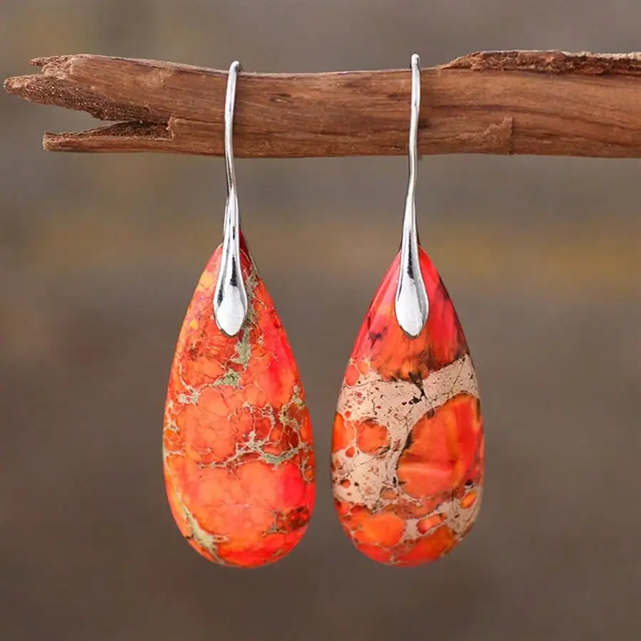 1 Pair Bohemian Natural Stone Water Drop Pendant Earrings For Women Girls Fashion Jewelry Gifts Accessories
1 Pair Bohemian Natural Stone Water Drop Pendant Earrings For Women Girls Fashion Jewelry Gifts Accessories