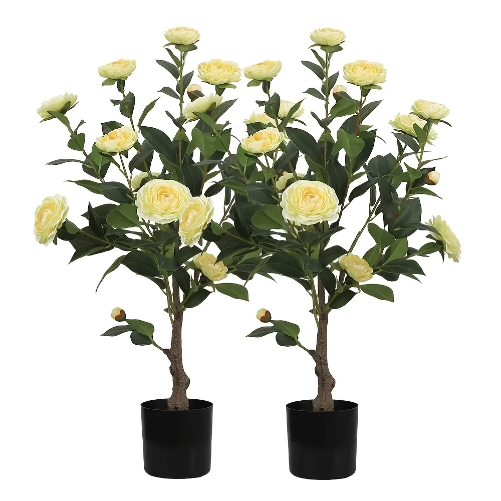 2 Pack 31.5-Inch Artificial Yellow Camellia Fake Flowers, Artificial Outdoor Flowers For Home Decor
2 Pack 31.5-Inch Artificial Yellow Camellia Fake Flowers, Artificial Outdoor Flowers For Home Decor