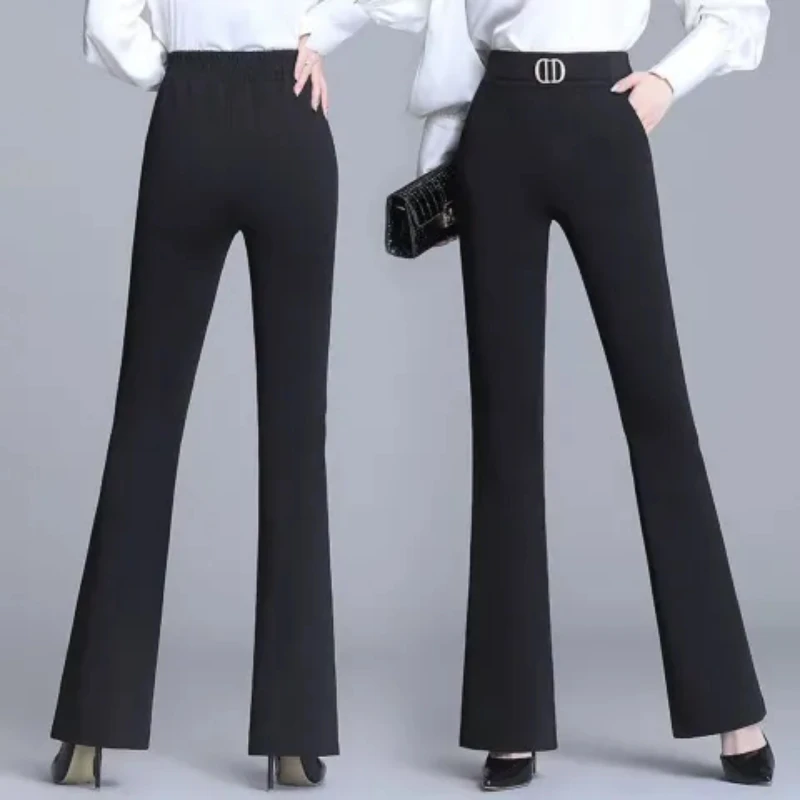 High Waist Draped Pants Elastic Women's Faion Long Trousers Straight Leg Thiened Polyester Fiber Commute Sle Spring Season
High Waist Draped Pants Elastic Women's Faion Long Trousers Straight Leg Thiened Polyester Fiber Commute Sle Spring Season
