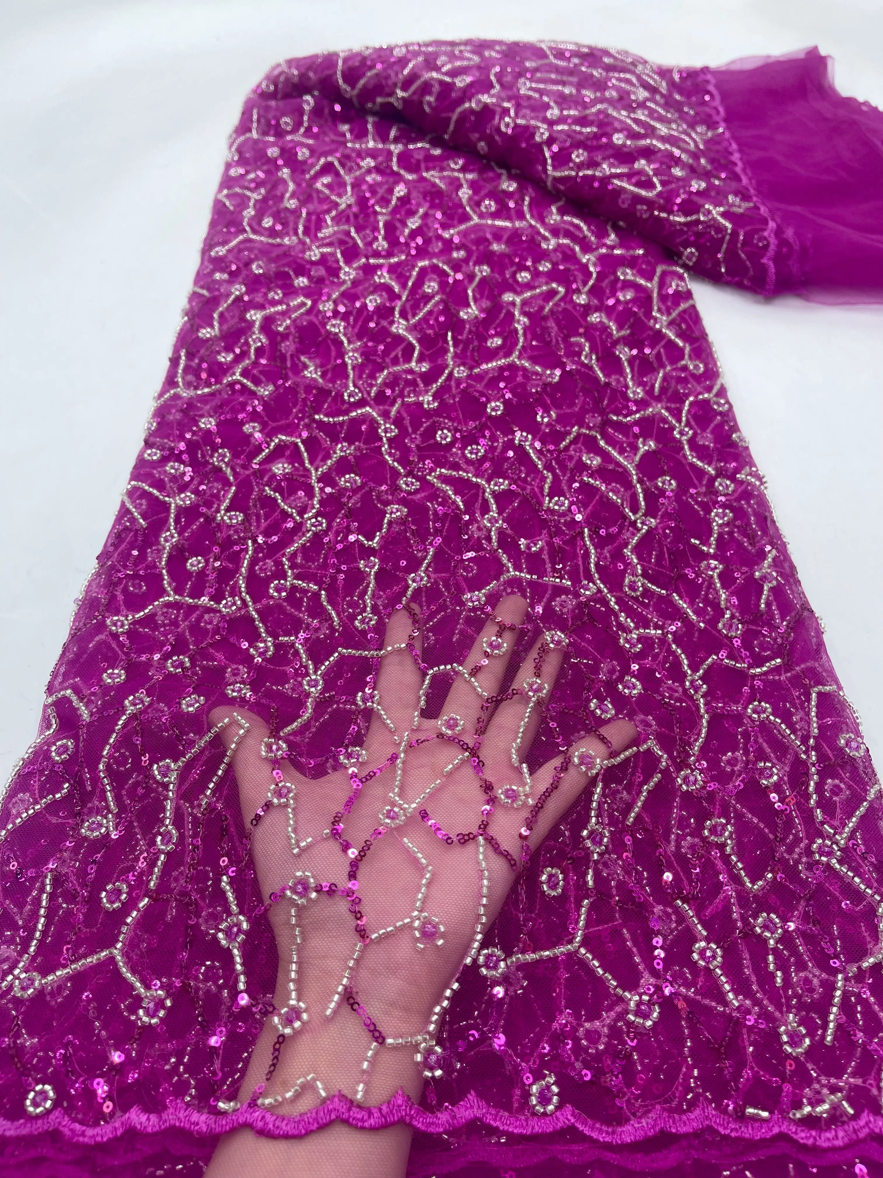2024 French Net Lace Fabric With Sequins and beads FabricHigh Quality Lace African Lace Fabric For Wedding Sewing
2024 French Net Lace Fabric With Sequins and beads FabricHigh Quality Lace African Lace Fabric For Wedding Sewing