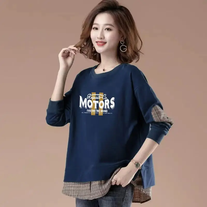 Minnie Cotton Loose Fit Mom Hoodie Women's Style Autumn Winter New Arrival plus Size 40 50 Years Old Fake Two-Piece T-Shirt Top
Minnie Cotton Loose Fit Mom Hoodie Women's Style Autumn Winter New Arrival plus Size 40 50 Years Old Fake Two-Piece T-Shirt Top
