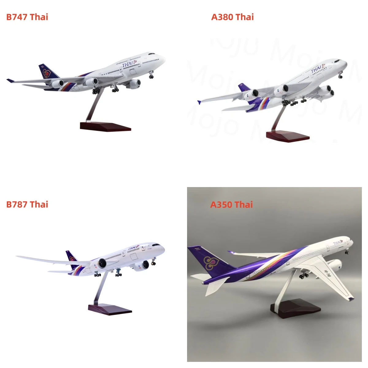 1/150 Scale 47cm Airplane 747/B787/A350/A380 Aircraft Thailand THAI Airline Model W Light and Wheel Plastic Resin Plane Toy
1/150 Scale 47cm Airplane 747/B787/A350/A380 Aircraft Thailand THAI Airline Model W Light and Wheel Plastic Resin Plane Toy