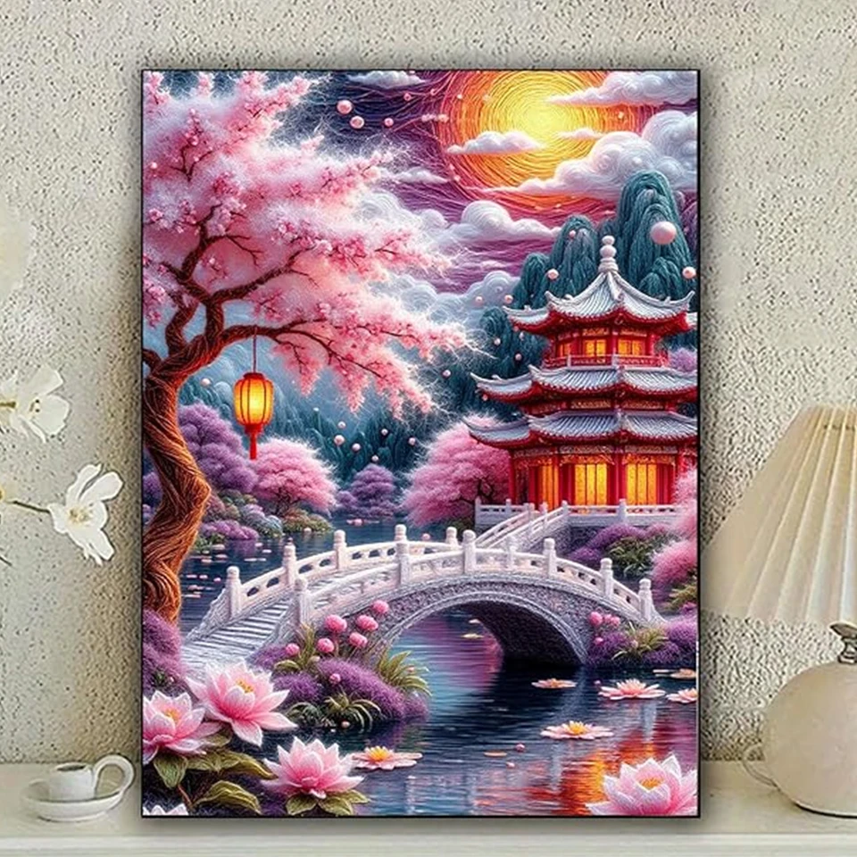 5D Diamond Painting Landscape Cherry Blossom Tower Bridge Diamond Mosaic DIY Craft Set Home Wall Decoration Adult Beginner
5D Diamond Painting Landscape Cherry Blossom Tower Bridge Diamond Mosaic DIY Craft Set Home Wall Decoration Adult Beginner