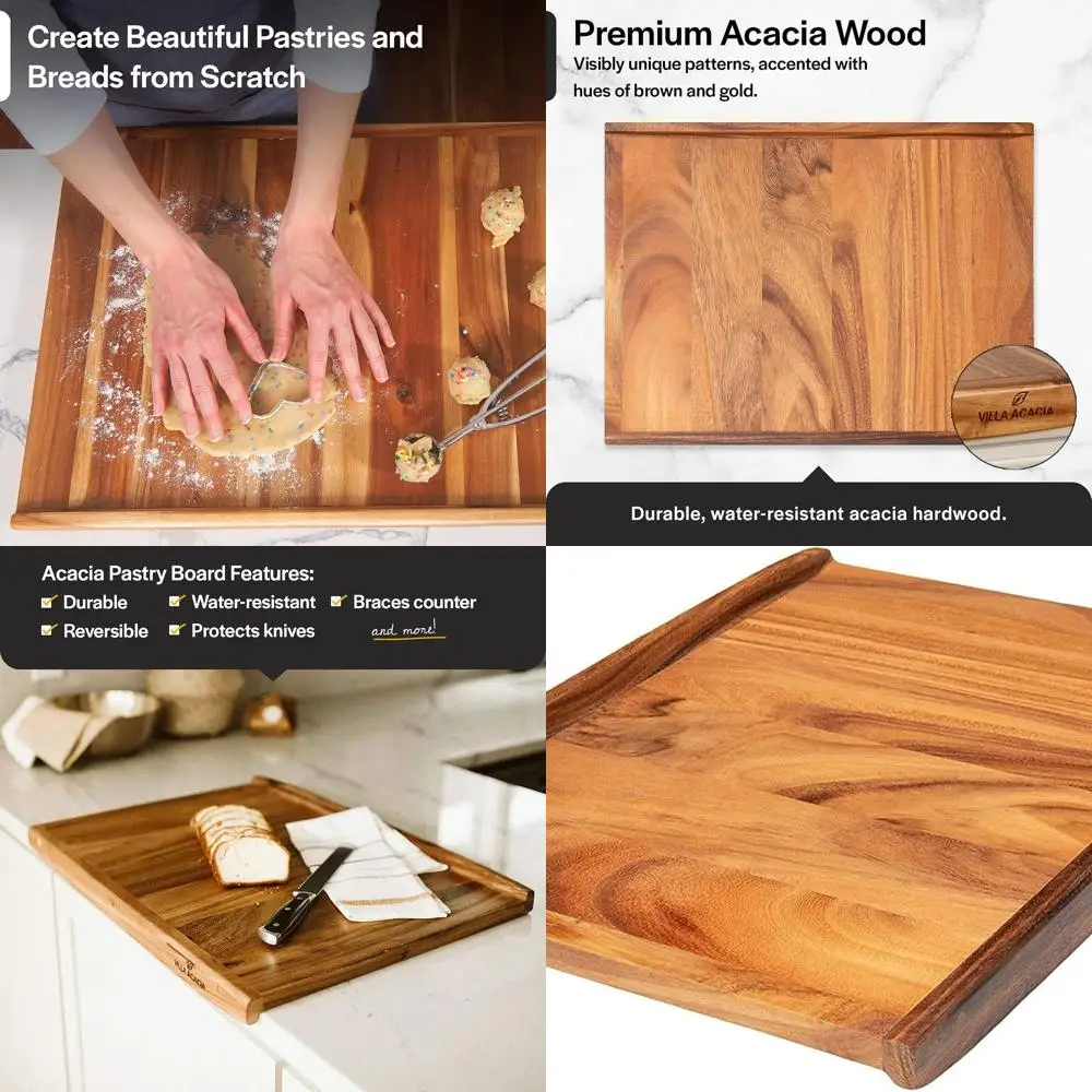 Reversible Wooden Pastry and Cutting Board with Lipped Edges, 28 x 22, 1.5 Thick
Reversible Wooden Pastry and Cutting Board with Lipped Edges, 28 x 22, 1.5 Thick