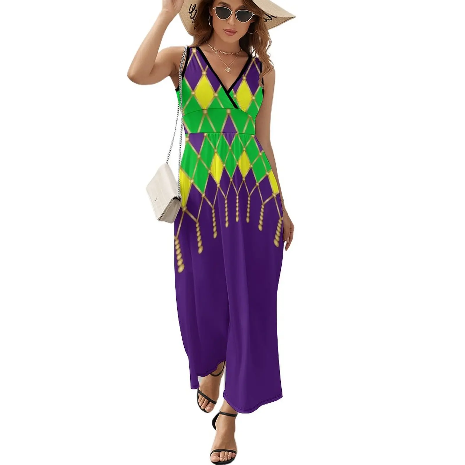 Harlequin Mardi Gras Sleeveless Dress Aesthetic clothing beach outfits for women
Harlequin Mardi Gras Sleeveless Dress Aesthetic clothing beach outfits for women