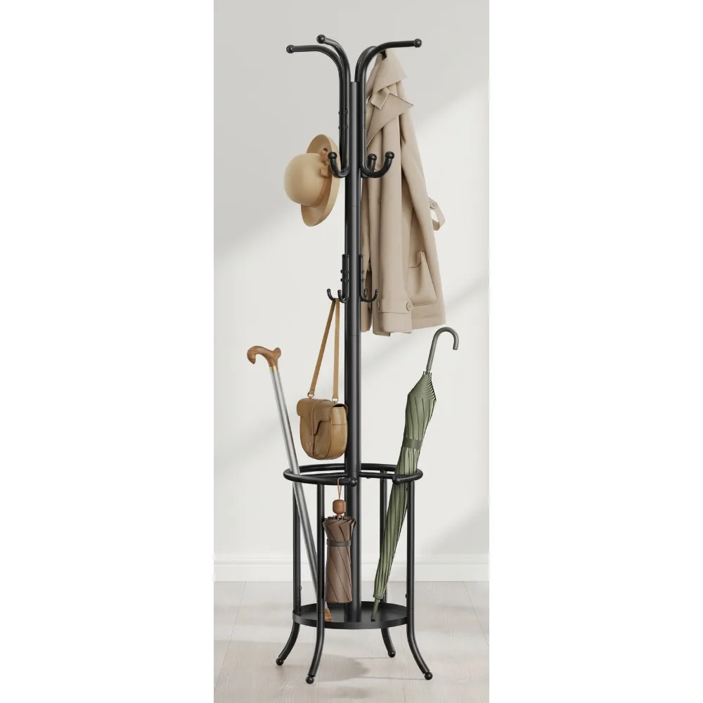 Отдельно стоящая вешалка для одежды с держателем для зонта, 12 крючков для хранения в прихожей, прихожей, гостиной, спальни
Отдельно стоящая вешалка для одежды с держателем для зонта, 12 крючков для хранения в прихожей, прихожей, гостиной, спальни