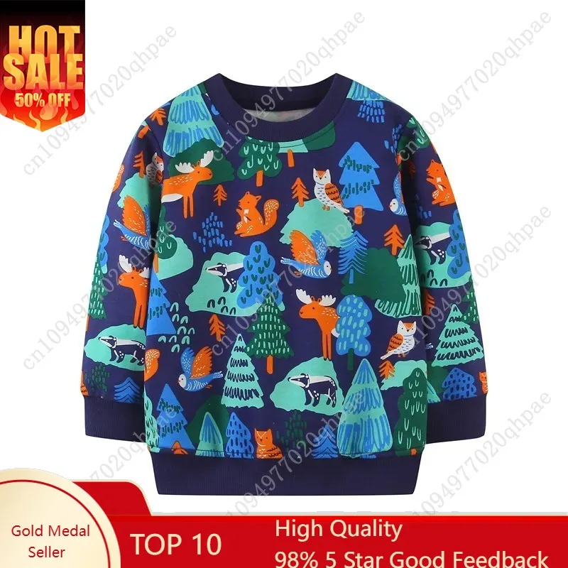 Jumping Meters New New Forest Animals Print Children Sweatshirts Clothes Cotton Autumn Kids Sport Shirts for Boys Girls Costume
Jumping Meters New New Forest Animals Print Children Sweatshirts Clothes Cotton Autumn Kids Sport Shirts for Boys Girls Costume