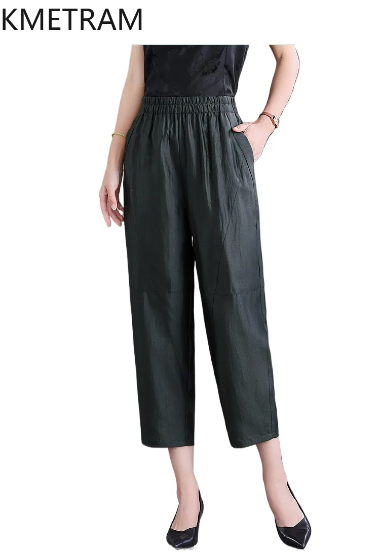 KMETRAM 100% Real Mulberry Silk Trousers Women 2026 Summer Casual Elastic Waist Calf-length Harem Pants Woman Clothes Ropa Mujer
KMETRAM 100% Real Mulberry Silk Trousers Women 2026 Summer Casual Elastic Waist Calf-length Harem Pants Woman Clothes Ropa Mujer