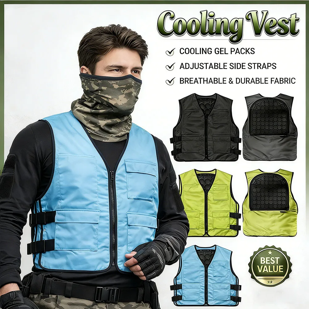 Outdoor Cooling Vest Heat Resistant Sleeveless Workwear Lightweight Ice Vest For Hot Weather Work Camping Fishing Heat Relief
Outdoor Cooling Vest Heat Resistant Sleeveless Workwear Lightweight Ice Vest For Hot Weather Work Camping Fishing Heat Relief