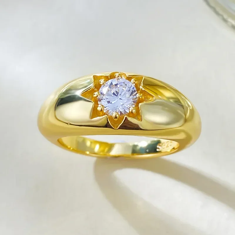 SpringQiaoer 925 Sterling Silver 5MM Round Cut High Carbon Diamond Gemstone Sun Flower Ring for Women Wedding Engagement Jewelry
SpringQiaoer 925 Sterling Silver 5MM Round Cut High Carbon Diamond Gemstone Sun Flower Ring for Women Wedding Engagement Jewelry