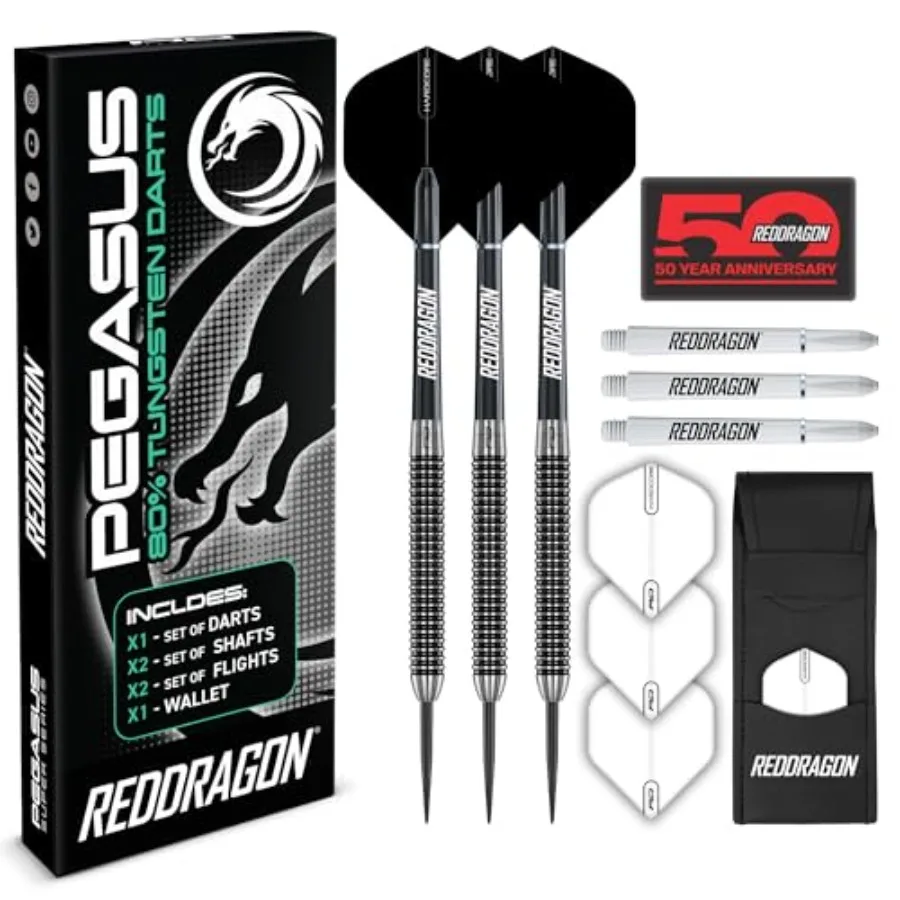 Pegasus Tungsten Steel Darts Set - 24 Gram - Black Stems and Black Flights
Pegasus Tungsten Steel Darts Set - 24 Gram - Black Stems and Black Flights