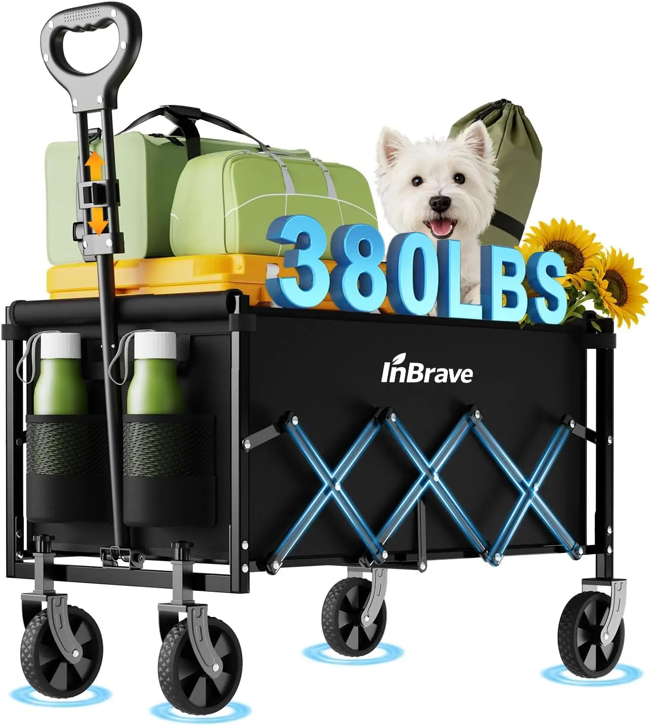 Collapsible Wagon Cart with All-Terrain Wheels, Heavy Duty for Shopping, Beach, Camping - 380 LBS Capacity
Collapsible Wagon Cart with All-Terrain Wheels, Heavy Duty for Shopping, Beach, Camping - 380 LBS Capacity