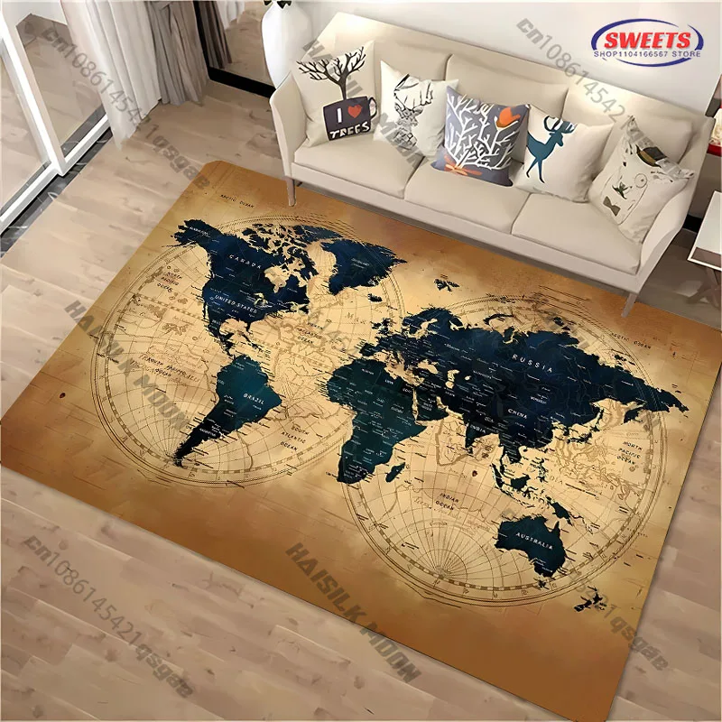 Vintage World Map Ocean Compass Carpet Computer Room Game Room Decorative Mat Livingroom Bedroom Office Large Area Rug Nice Gift
Vintage World Map Ocean Compass Carpet Computer Room Game Room Decorative Mat Livingroom Bedroom Office Large Area Rug Nice Gift