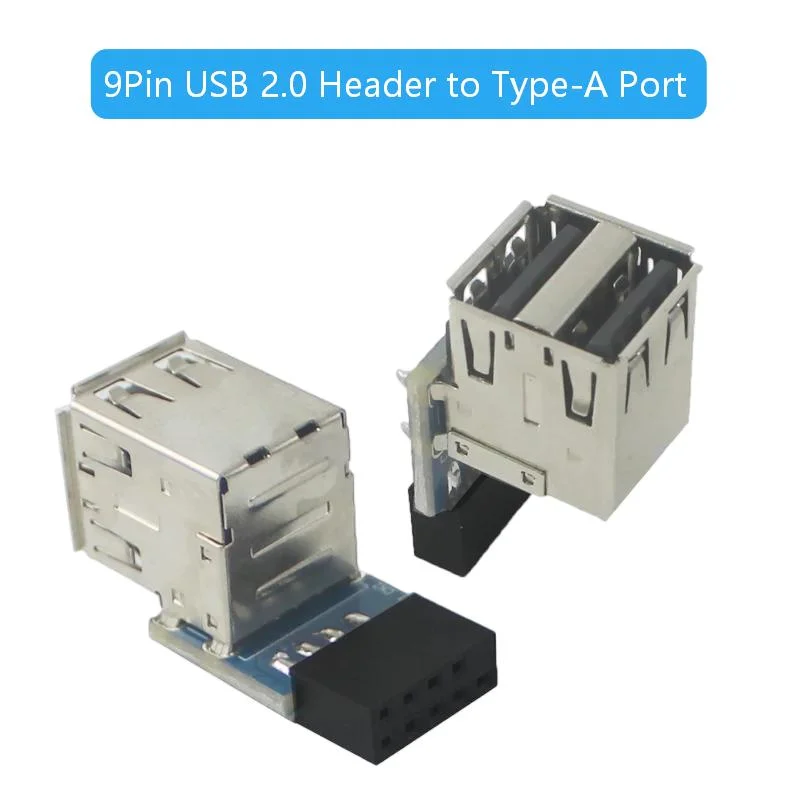 USB 2.0 9Pin/10Pin Motherboard Header to Type-A Adapter, Internal USB Converter for Desktop PC, Dongle, U-Disk,Bluetooth Module
USB 2.0 9Pin/10Pin Motherboard Header to Type-A Adapter, Internal USB Converter for Desktop PC, Dongle, U-Disk,Bluetooth Module