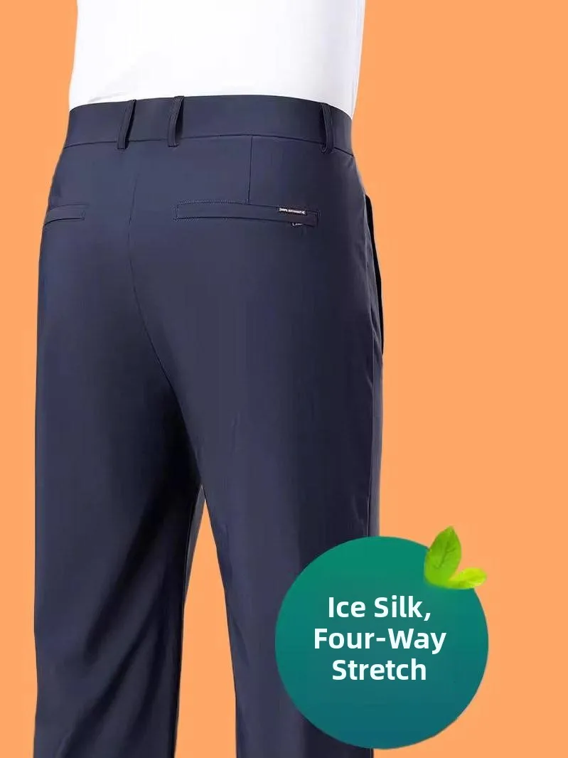 Comfortable Summer New Ice Silk Nylon Men's Business Casual Pants Thin Lightweight Semi-Elastic Straight Leg mid Waist
Comfortable Summer New Ice Silk Nylon Men's Business Casual Pants Thin Lightweight Semi-Elastic Straight Leg mid Waist