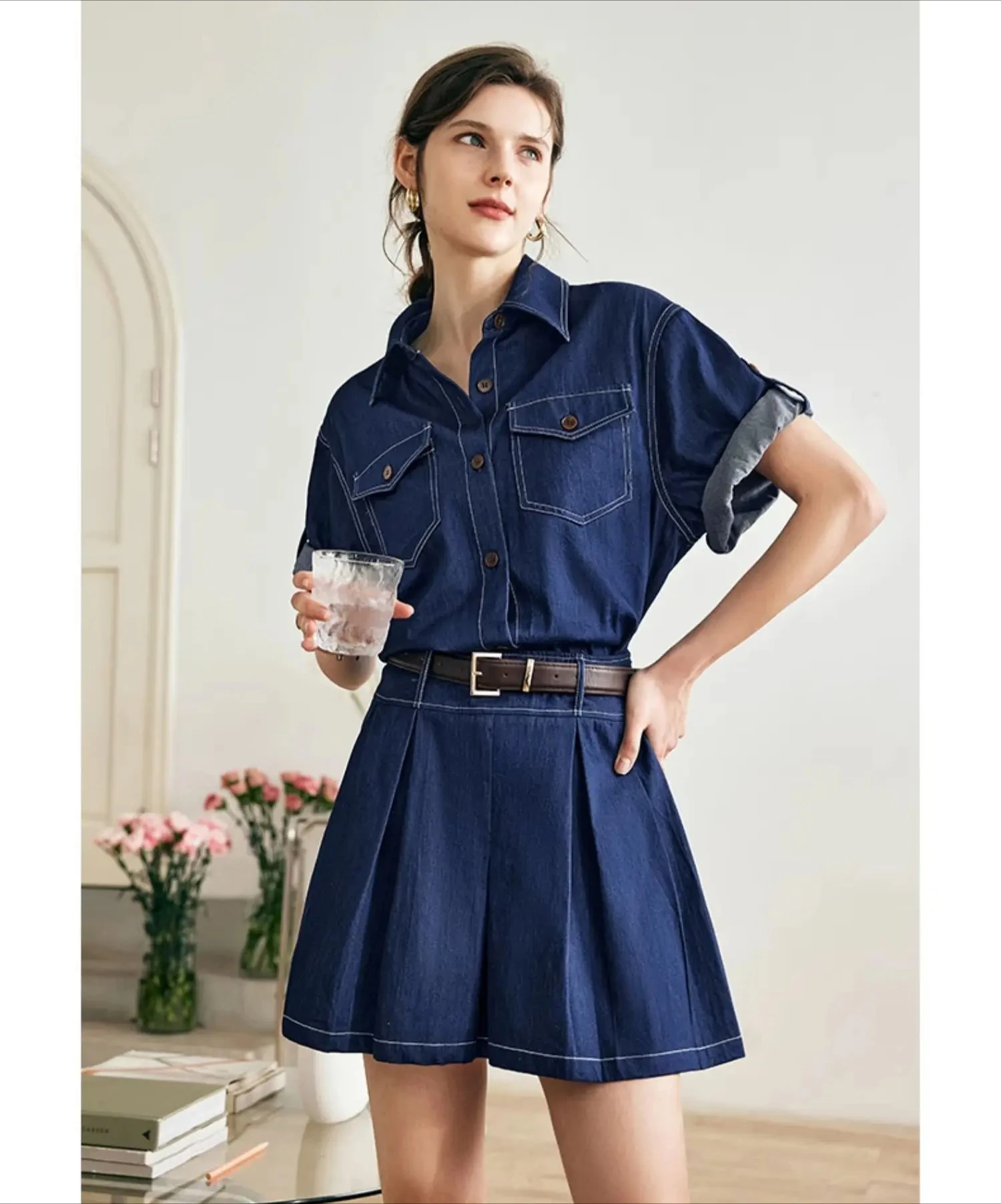 OLrain Women Summer Denim Shirt Skirt Set Two Piece Ladies Outfits Woman 2025 Casual Denim Mini Pleated Skirt Suit O23XB83899
OLrain Women Summer Denim Shirt Skirt Set Two Piece Ladies Outfits Woman 2025 Casual Denim Mini Pleated Skirt Suit O23XB83899