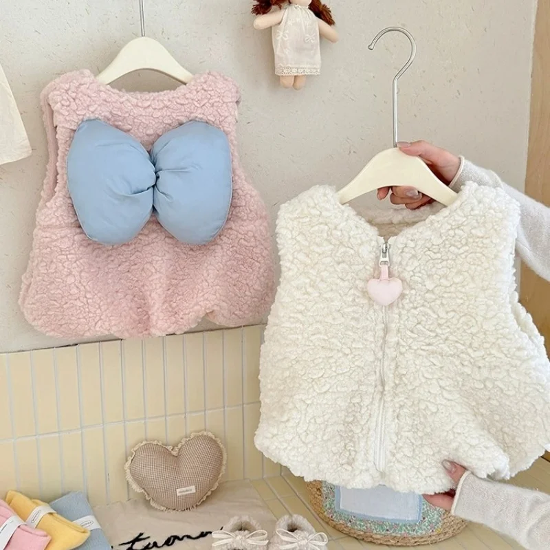 Girls Bow Warm Vest Children Fleece Thickened Winter Waistcoat New Kids Fashion Padded Coats Toddler Sweet Casual Clothing 2-6Y
Girls Bow Warm Vest Children Fleece Thickened Winter Waistcoat New Kids Fashion Padded Coats Toddler Sweet Casual Clothing 2-6Y