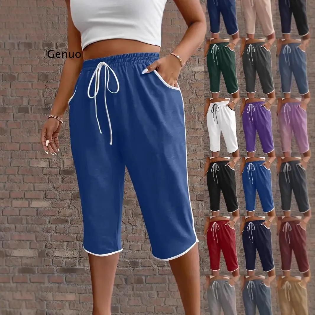 2026 New Womens Solid Color Cotton Blend Capris Casual Loose Drawstring Summer Pants For Workout
2026 New Womens Solid Color Cotton Blend Capris Casual Loose Drawstring Summer Pants For Workout