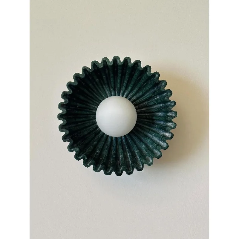 Nordic simple exhibition hall Indian green marble carving art decorative wall lamp aisle living room
Nordic simple exhibition hall Indian green marble carving art decorative wall lamp aisle living room