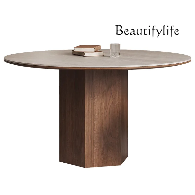 Vintage travertine rock slab round dining table household small apartment solid wood dining table adornos de sala
Vintage travertine rock slab round dining table household small apartment solid wood dining table adornos de sala