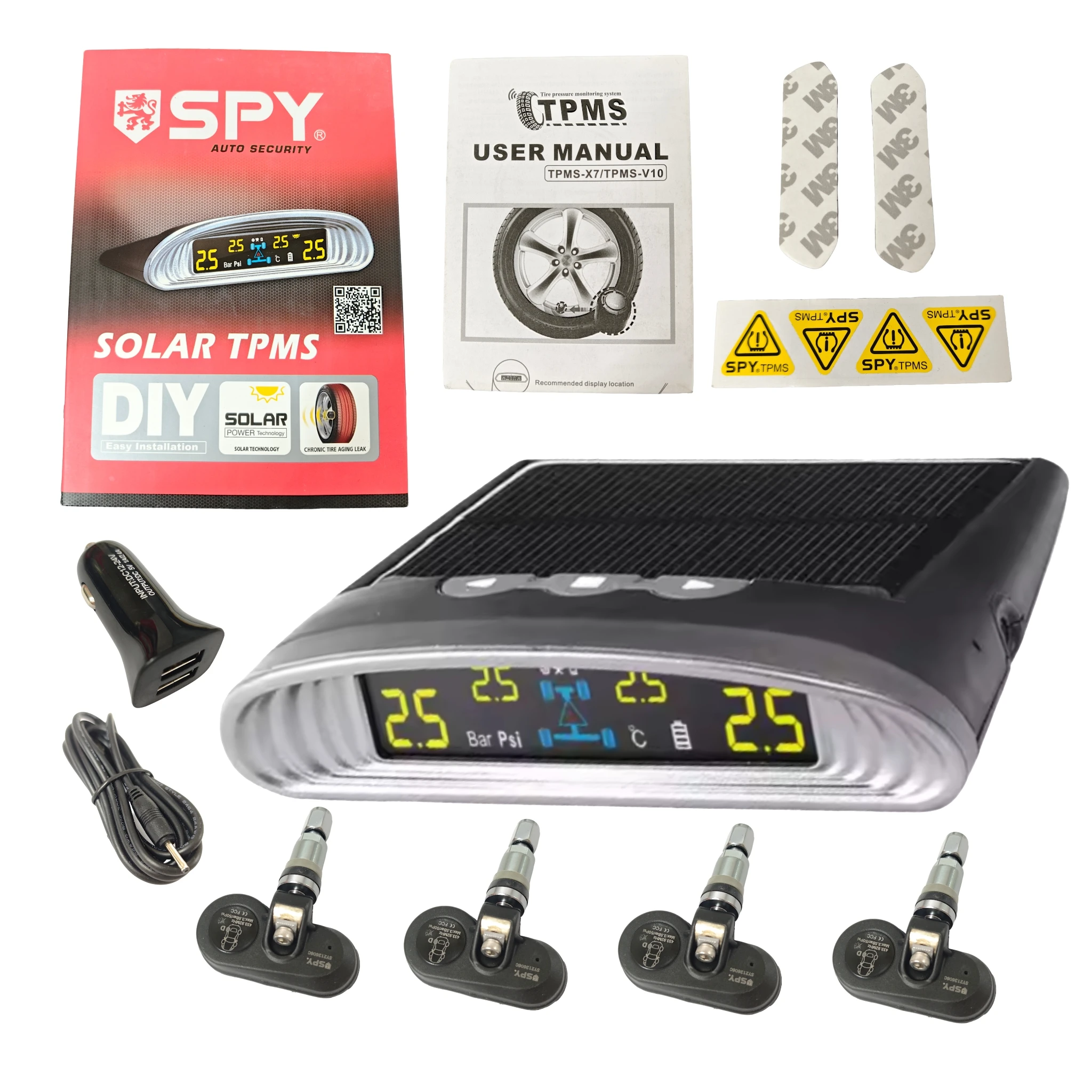 SPY Автомобильная система контроля давления в шинах TPMS, солнечные цифровые часы, ЖК-дисплей, система сигнализации о безопасности температуры автомобильных шин
SPY Автомобильная система контроля давления в шинах TPMS, солнечные цифровые часы, ЖК-дисплей, система сигнализации о безопасности температуры автомобильных шин