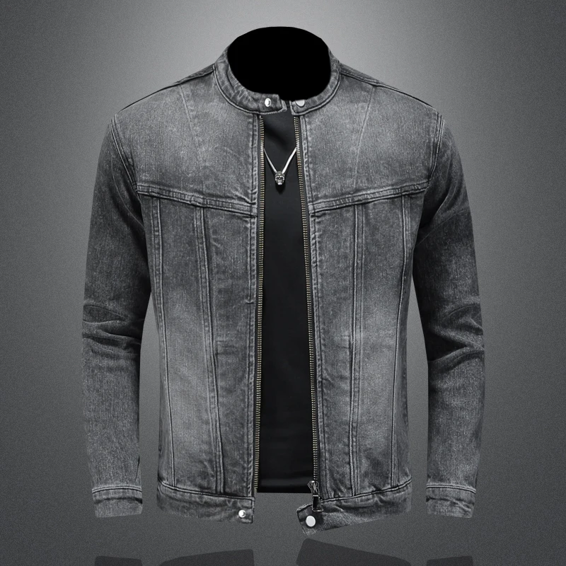 High-End Original Design Stand Collar Cycling Zipper Style Men's Casual Denim Jacket Trendy Standard Fit Water Washed Cotton ...
High-End Original Design Stand Collar Cycling Zipper Style Men's Casual Denim Jacket Trendy Standard Fit Water Washed Cotton ...