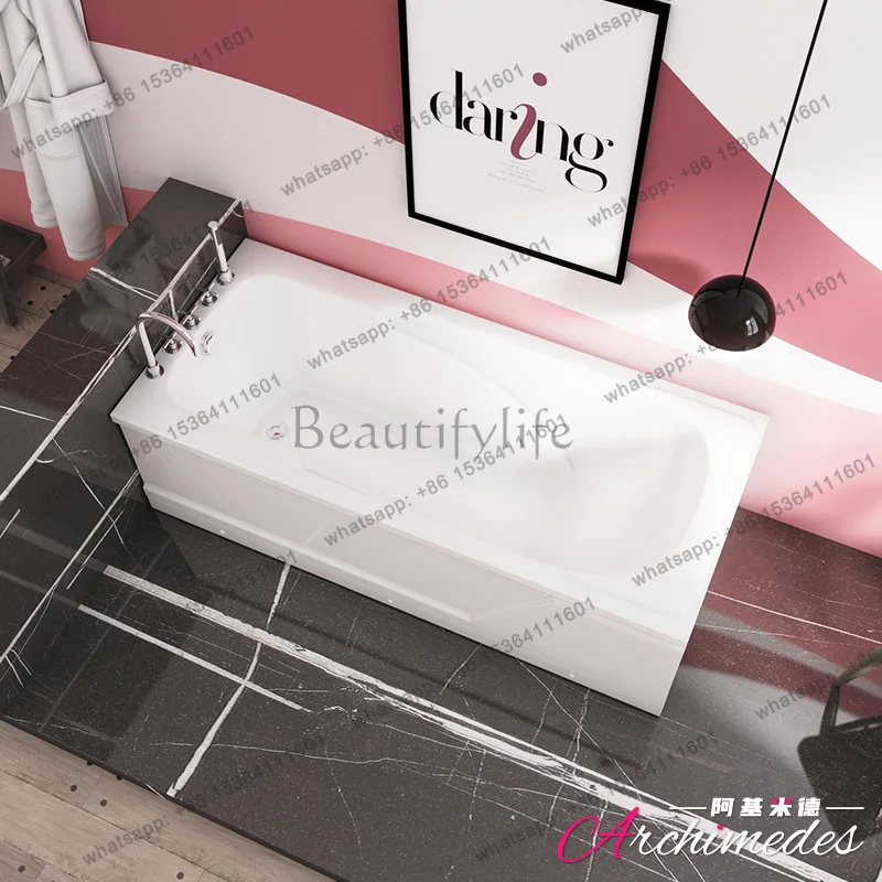 single white bathtub, engineering skirt cylinder, five-piece massage optional bathtub
single white bathtub, engineering skirt cylinder, five-piece massage optional bathtub