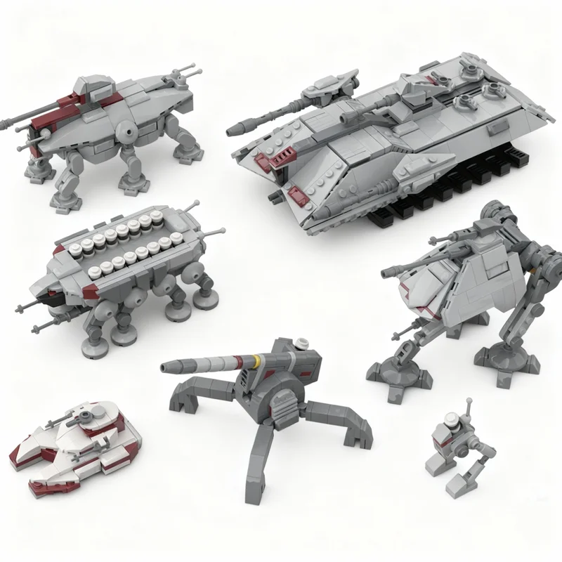 1437PCS MOC Space Battle Galactic Republic Ground Forces Walkers Tanks Artillery 1 125 Scale Model Building Blocks DIY Gift Home
1437PCS MOC Space Battle Galactic Republic Ground Forces Walkers Tanks Artillery 1 125 Scale Model Building Blocks DIY Gift Home