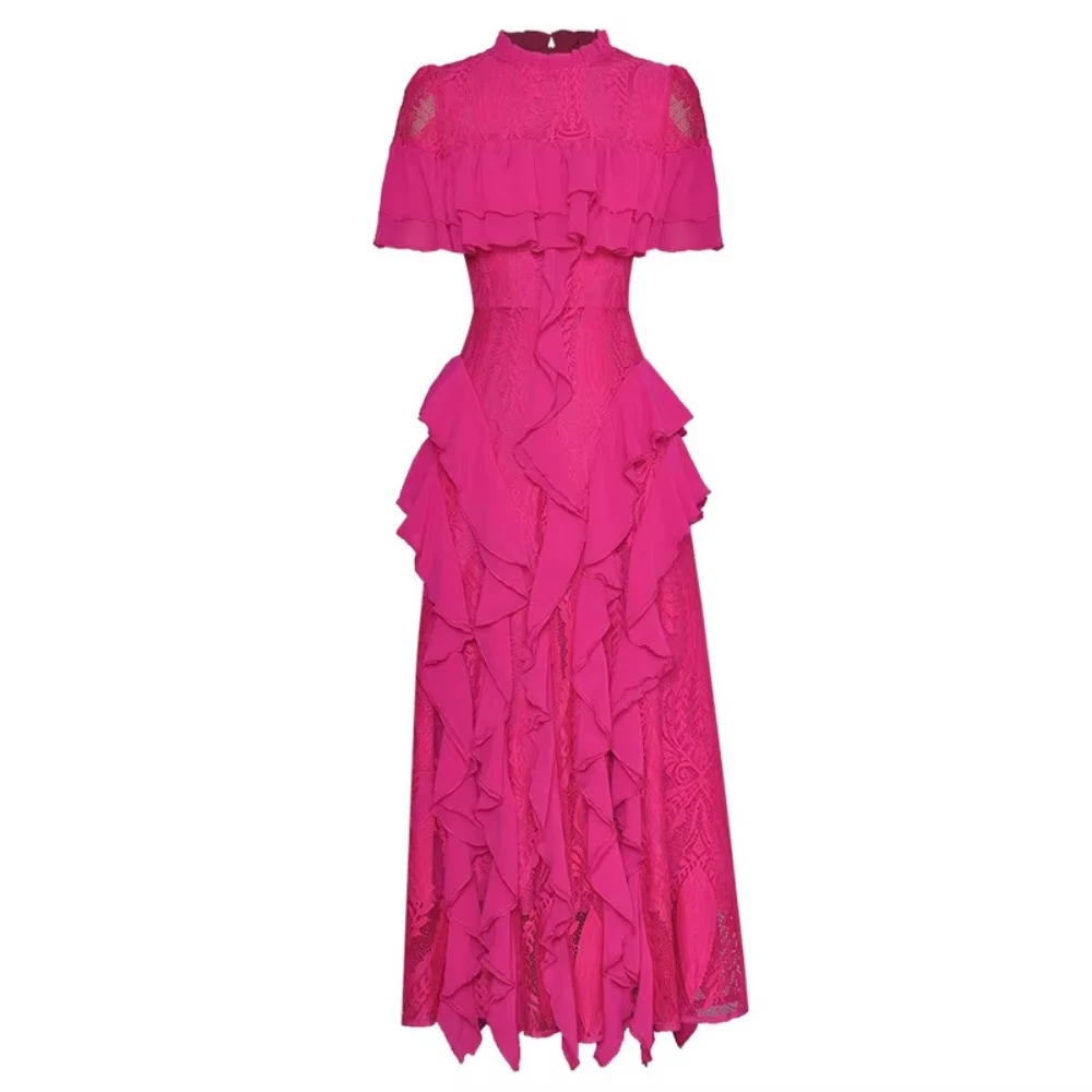 Fashioin Designes Hollow Out Ruffled Evening Dresses For Women O Neck Short Sleeve Party Maxi Dress 2024 New Summer
Fashioin Designes Hollow Out Ruffled Evening Dresses For Women O Neck Short Sleeve Party Maxi Dress 2024 New Summer
