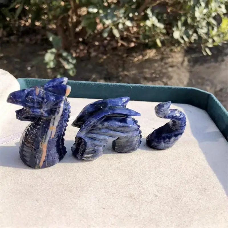 Natural Blue Sodalite Spliced Swimming Dragons Carving Statues Stones Healing Fengshui Home Decoration Accessories 1PCS
Natural Blue Sodalite Spliced Swimming Dragons Carving Statues Stones Healing Fengshui Home Decoration Accessories 1PCS