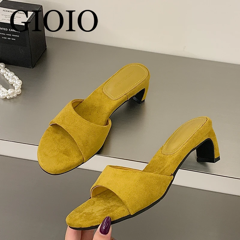 Female Slides Slippers Fashion Round Toe Ladies Square Heel Shoes Female Slip On Sandal New Suede Elegant Women Slippers Shoes
Female Slides Slippers Fashion Round Toe Ladies Square Heel Shoes Female Slip On Sandal New Suede Elegant Women Slippers Shoes