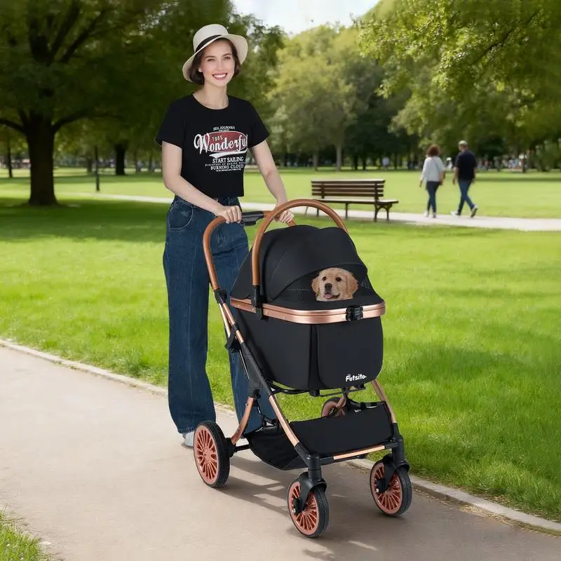 3-in-1 Foldable Pet Stroller with Sun Shade and Safety Belt for up to 55 lbs Small Medium Dogs Cats-Black
3-in-1 Foldable Pet Stroller with Sun Shade and Safety Belt for up to 55 lbs Small Medium Dogs Cats-Black