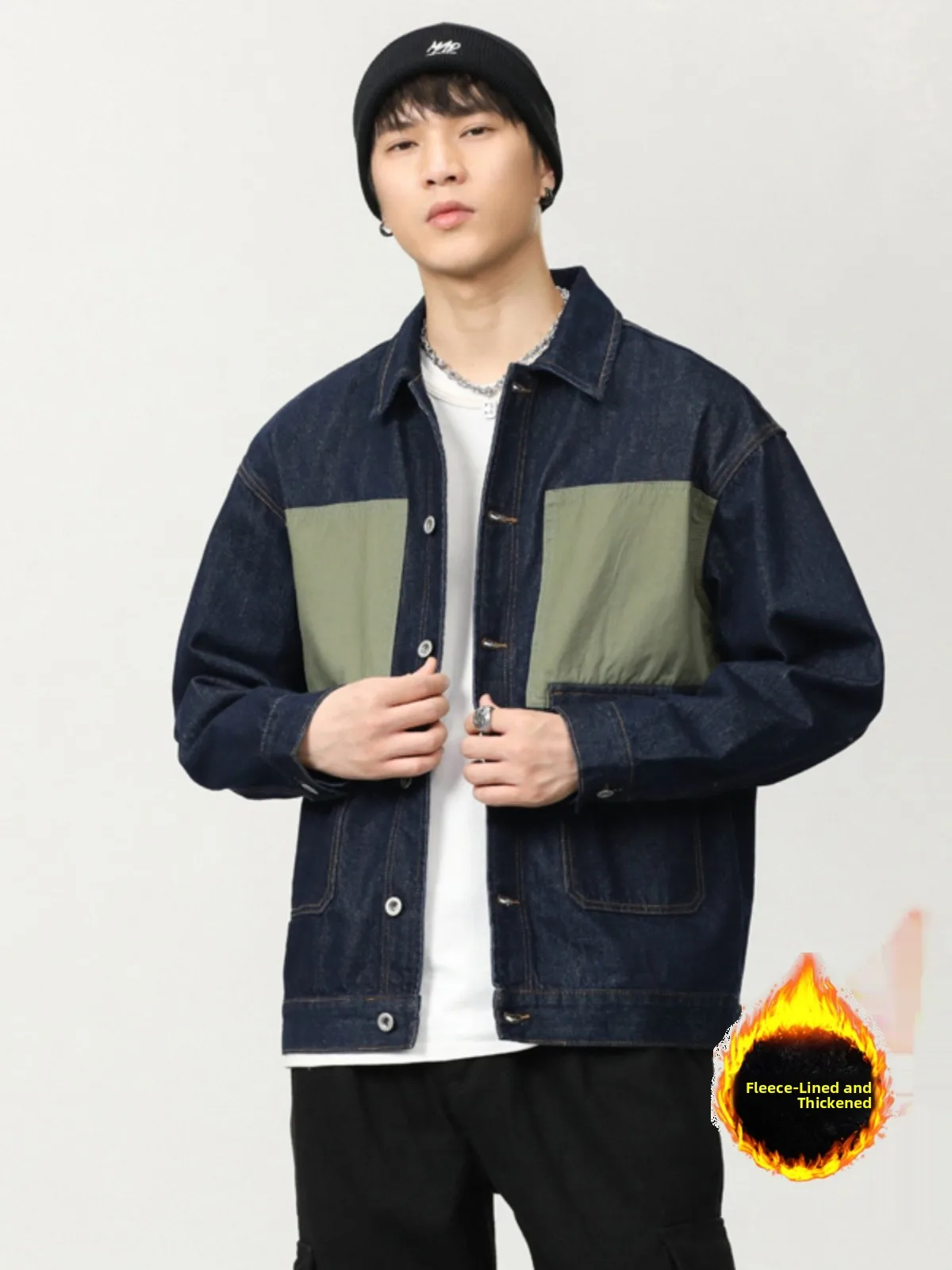 Autumn Winter Thiened Fce Lined Loose Casual Denim Jaet Men's Large Size Japanese Sle Casual Turn-down Collar Jaet
Autumn Winter Thiened Fce Lined Loose Casual Denim Jaet Men's Large Size Japanese Sle Casual Turn-down Collar Jaet
