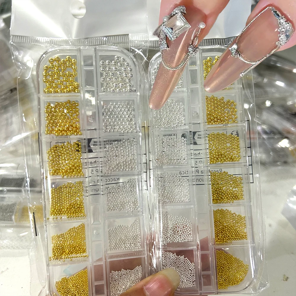 3D Mini Caviar Beads Nail Art Rhinestone Gold Silver Mixed Micro Ball Bead Nail Studs + Magnetic Pen Metal Caviar Bead Nail Deco
3D Mini Caviar Beads Nail Art Rhinestone Gold Silver Mixed Micro Ball Bead Nail Studs + Magnetic Pen Metal Caviar Bead Nail Deco
