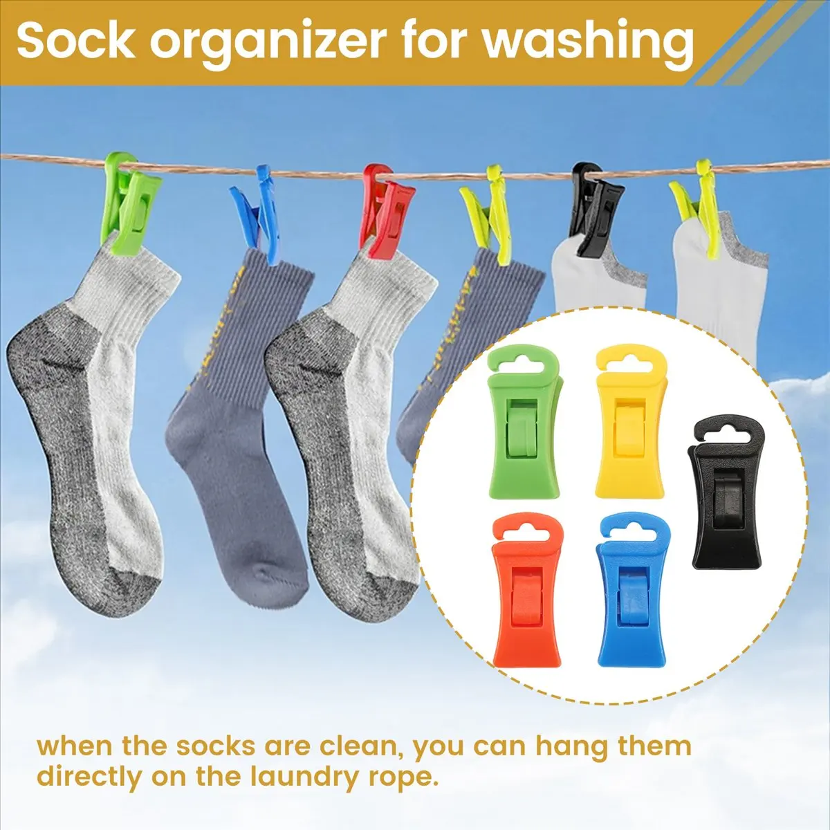 (A02R) 60 Sock Clips for Washing Machine and Dryer, Sock Clips with Hooks,Sock Holder Washing Machine, Directly Into the Drawer
(A02R) 60 Sock Clips for Washing Machine and Dryer, Sock Clips with Hooks,Sock Holder Washing Machine, Directly Into the Drawer