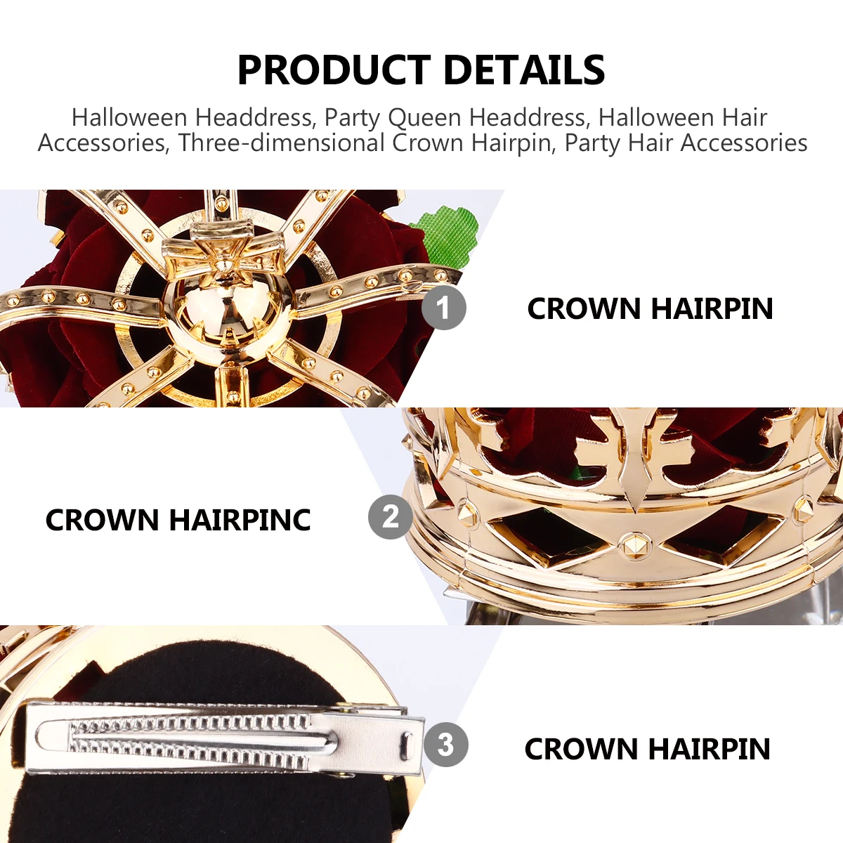 1pc Golden Crown Hairpin Durable Metal Alloy Mini Adjustable for Women Girls Halloween Party Cosplay Queen Headdress
1pc Golden Crown Hairpin Durable Metal Alloy Mini Adjustable for Women Girls Halloween Party Cosplay Queen Headdress