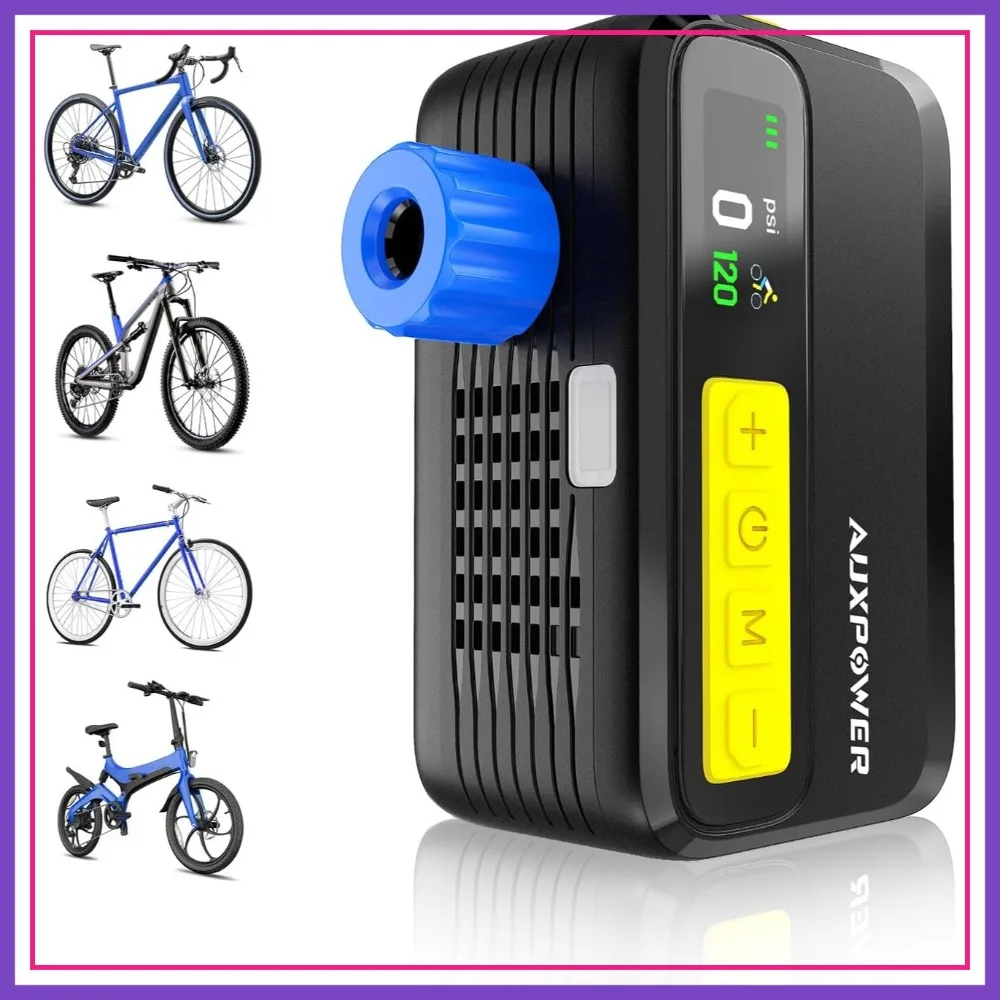 Mini Electric Bike Pump 120PSI Portable Tire Inflator with Gauge for Presta Schrader
Mini Electric Bike Pump 120PSI Portable Tire Inflator with Gauge for Presta Schrader