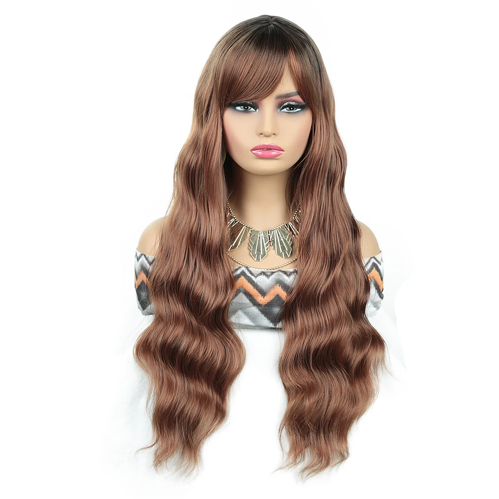 28 inch Long Body Wave Ombre Brown Cosplay Wigs Heat Resistant Synthetic Wigs with Bangs Natural Lolita Wig For Women
28 inch Long Body Wave Ombre Brown Cosplay Wigs Heat Resistant Synthetic Wigs with Bangs Natural Lolita Wig For Women