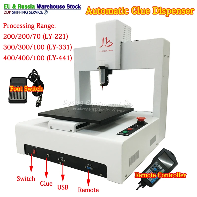 Desktop LY-441 LY-331 LY-221 Automatic Glue Dispenser 3 Axis Compatible for Mobile Frame Glue Sispensing Works 110V/220V
Desktop LY-441 LY-331 LY-221 Automatic Glue Dispenser 3 Axis Compatible for Mobile Frame Glue Sispensing Works 110V/220V